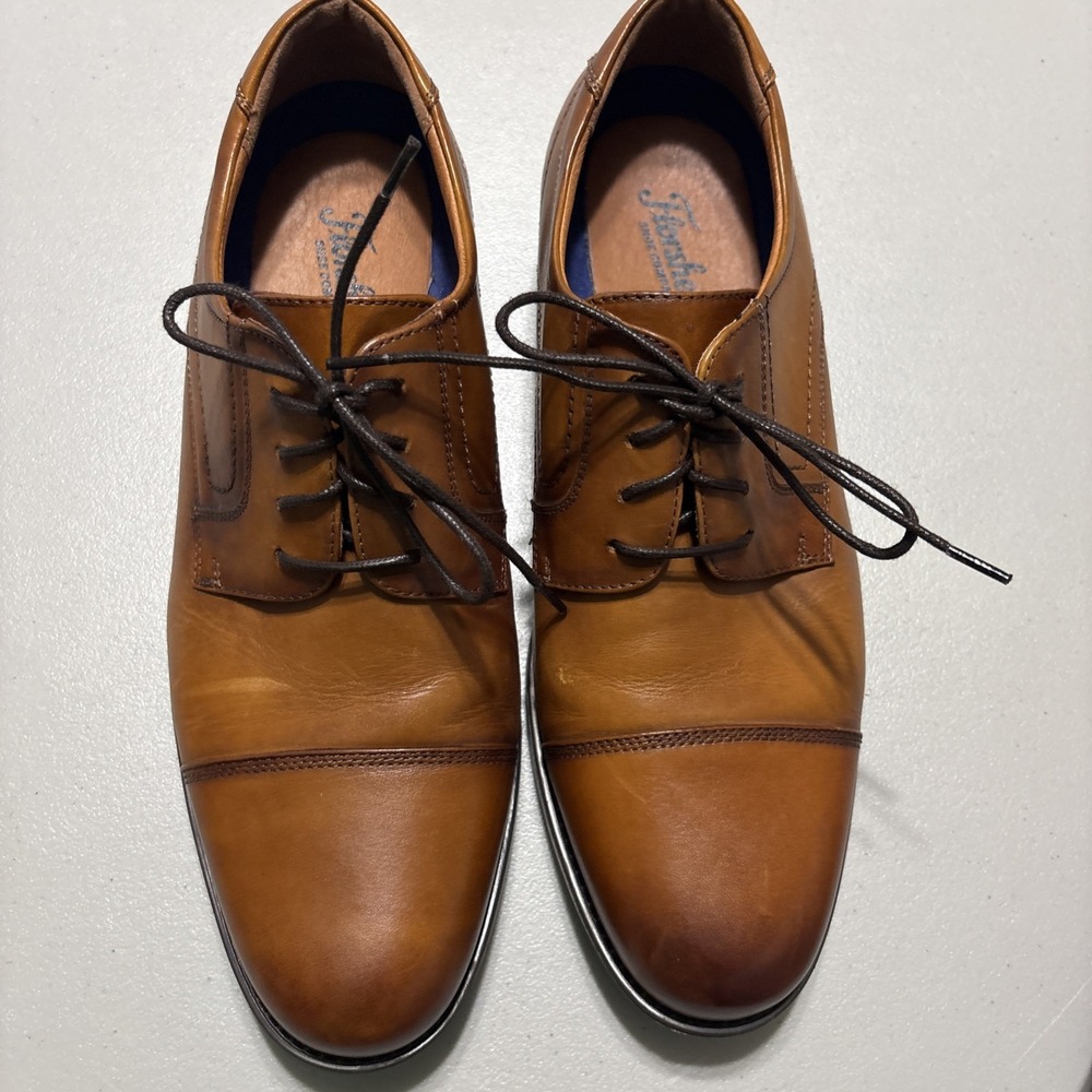 Mens Florsheim Midtown Cap Toe Oxford Shoes Brown Leather 10D Dress Shoes